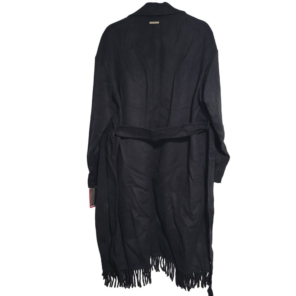 NWT Vince Camuto Black Double-Breasted Trench Coat Large - Picture 6 of 9